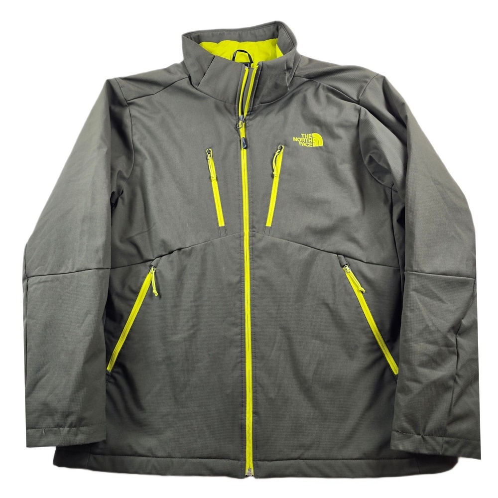 The North Face Windwall Jacket Mens XL Green w/Lime Accents Softshell Insluated